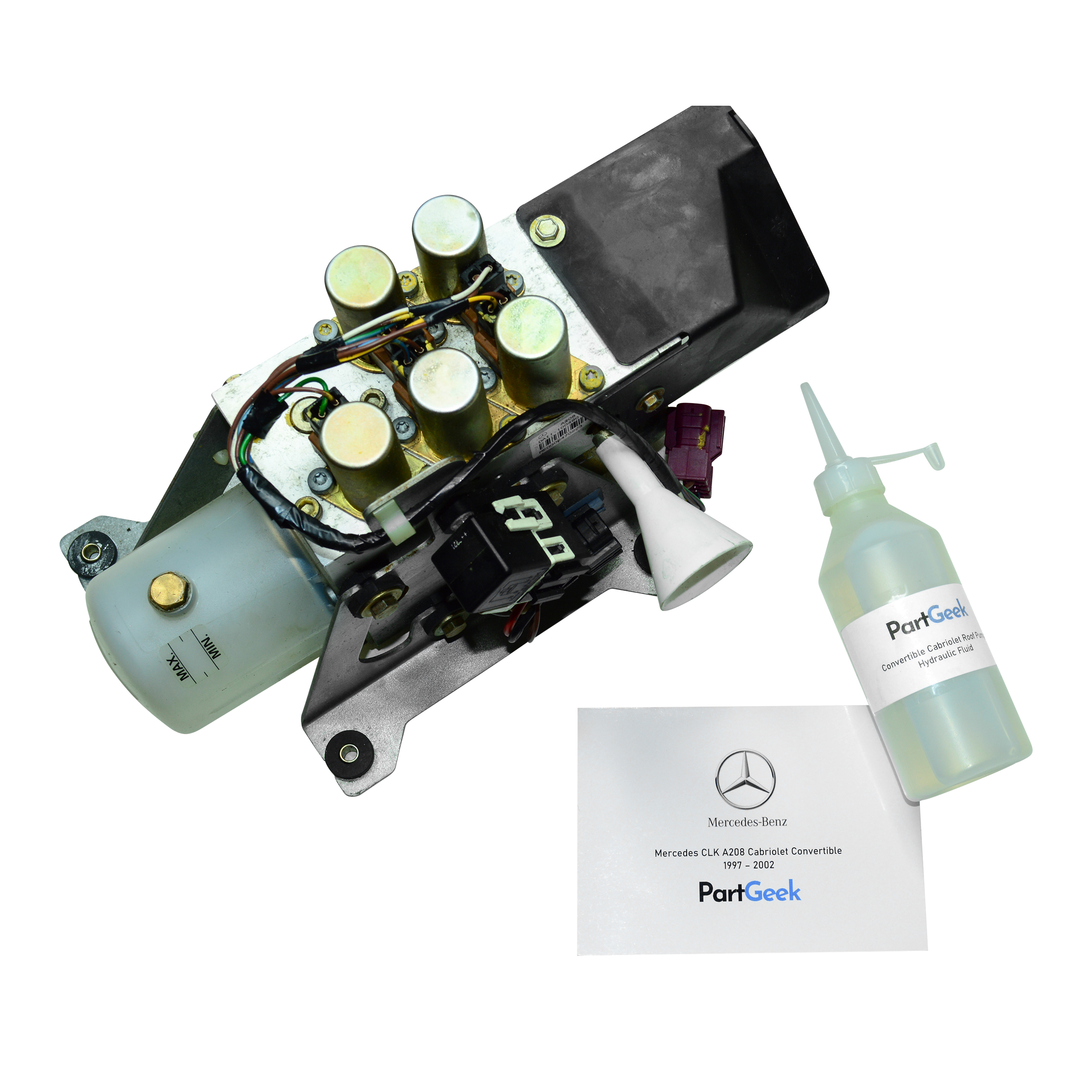 Mercedes CLK A208- Cabriolet Convertible Roof Pump – Whole Unit - (1997 - 2002) A2088000230 ,A2088001748 - 5 Solenoid